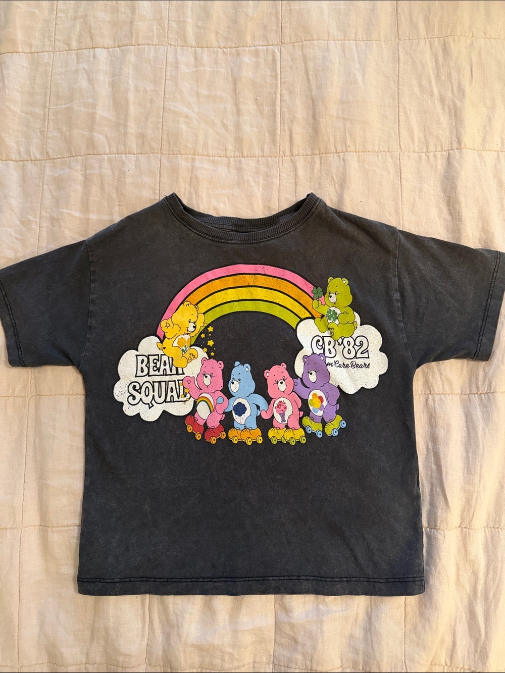 ZARA girls 6-7 Care Bears Black Tee